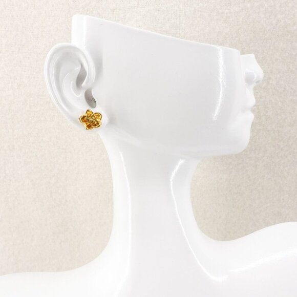 Tory Burch Flower Stud Earrings Gold OS - Picture 6 of 14